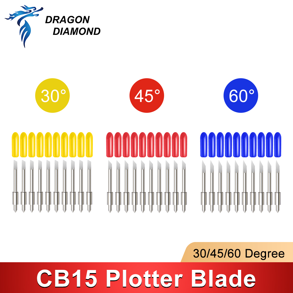 Cutting Plotter Blade - DRAGON DIAMOND 5 pièces 30/45/60 degrés
